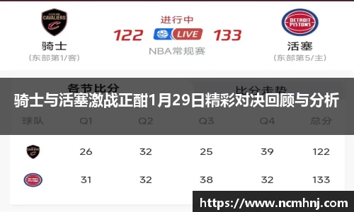 骑士与活塞激战正酣1月29日精彩对决回顾与分析